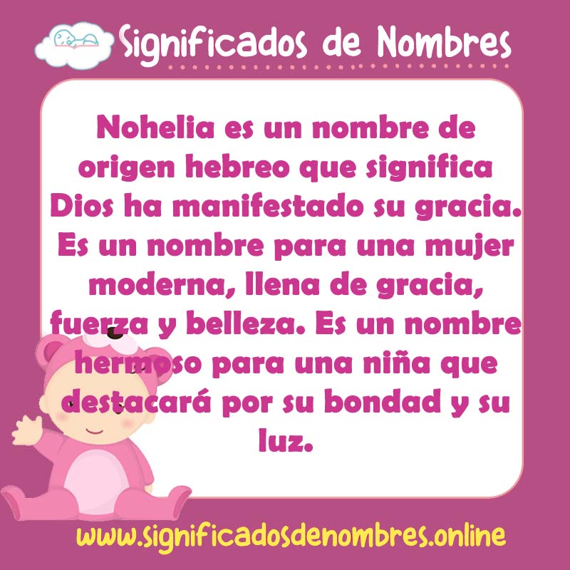 Significado y origen del nombre Nohelia