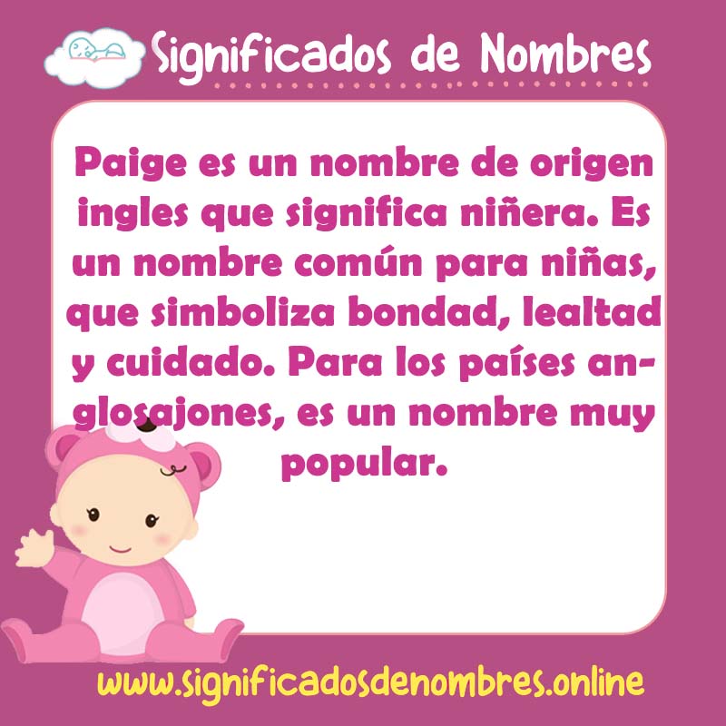 Significado y origen del nombre Paige