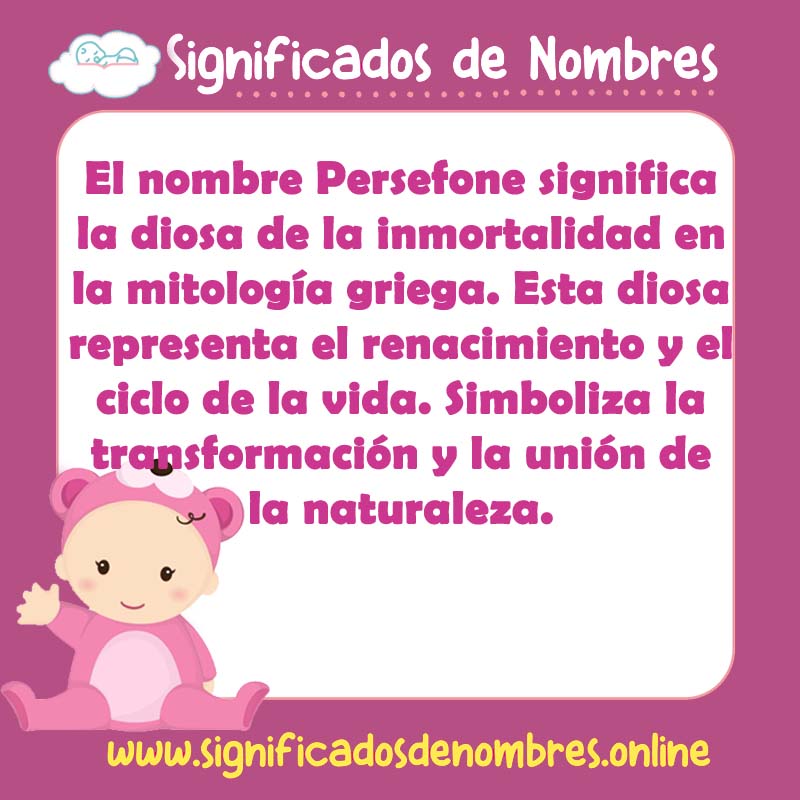 Significado y origen del nombre Persefone
