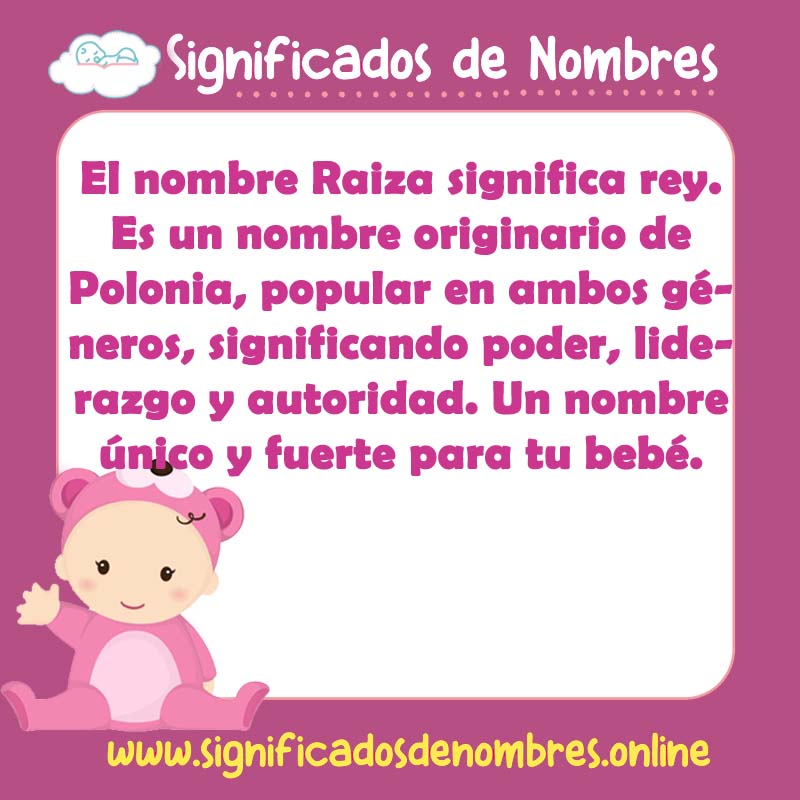 Significado y origen del nombre Raiza