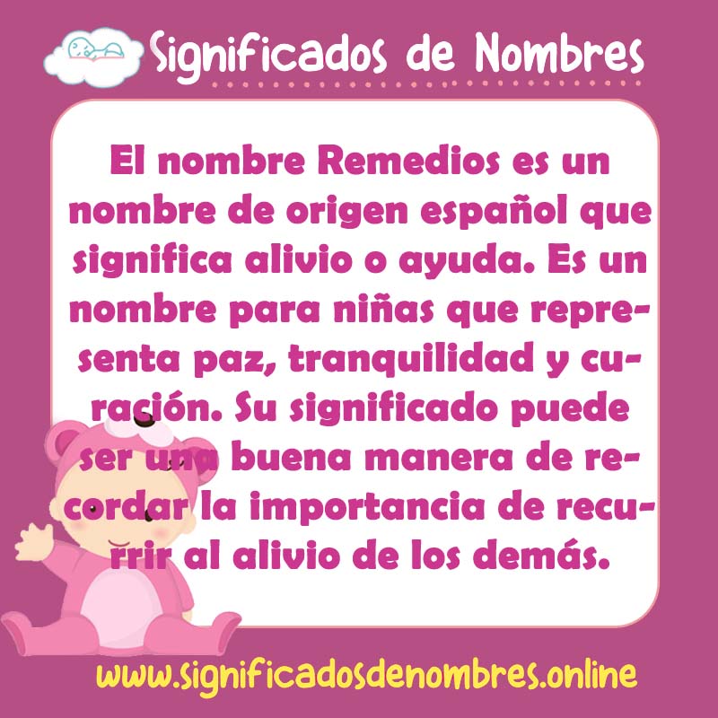 Significado y origen del nombre Remedios