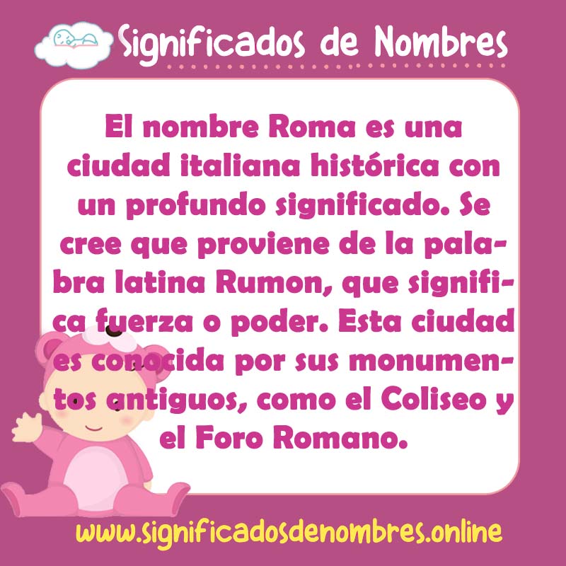 Significado y origen del nombre Roma