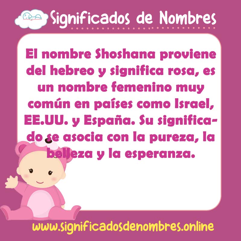Significado y origen del nombre Shoshana