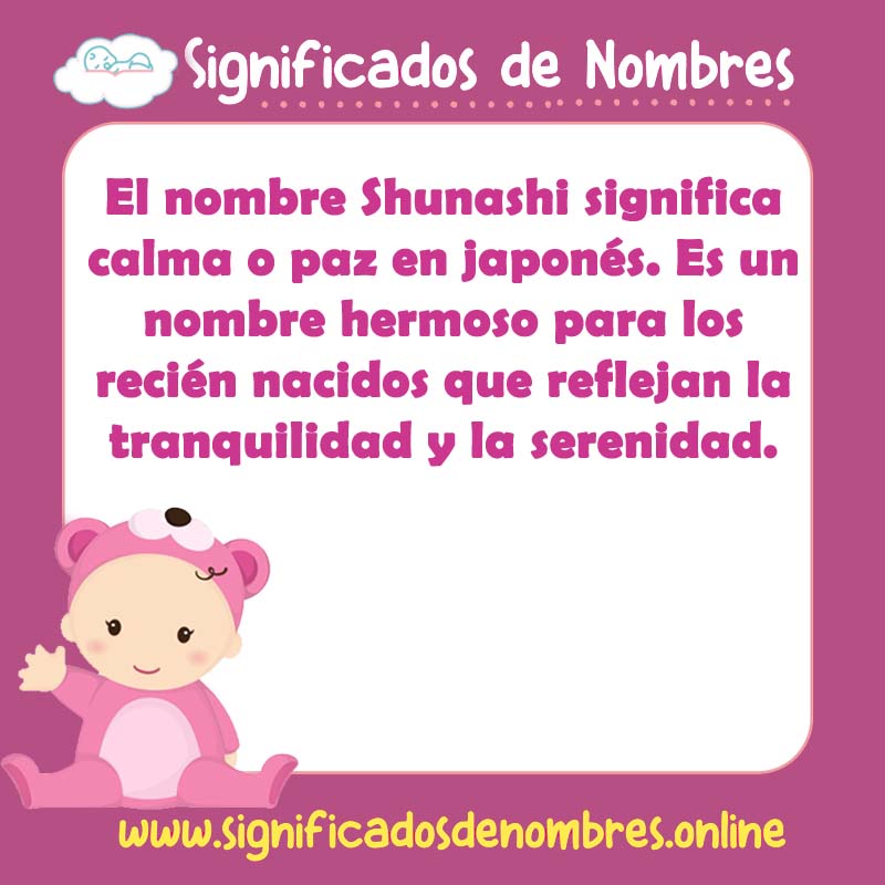Significado y origen del nombre Shunashi