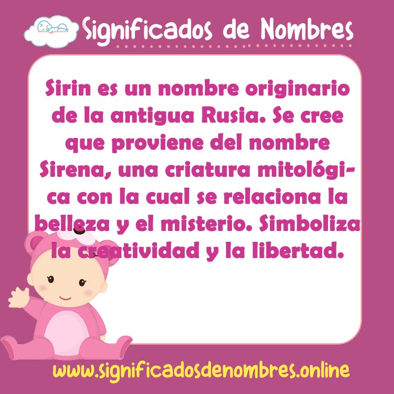 Significado y origen del nombre Sirin