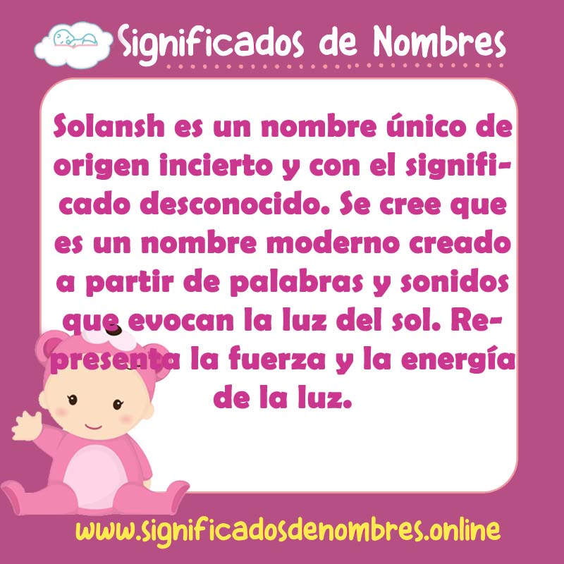 Significado y origen del nombre Solansh
