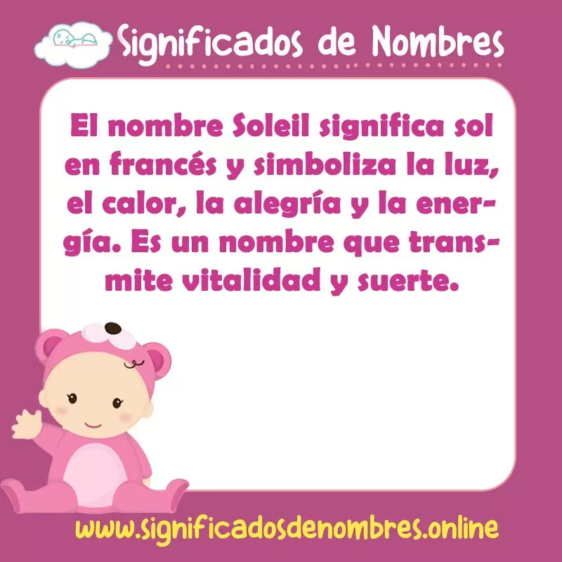 Significado y origen del nombre Soleil