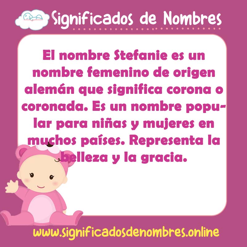 Significado y origen del nombre Stefanie