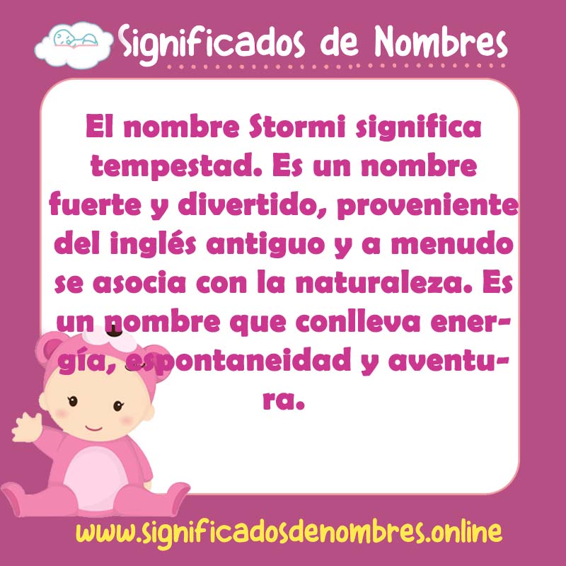 Significado y origen del nombre Stormi