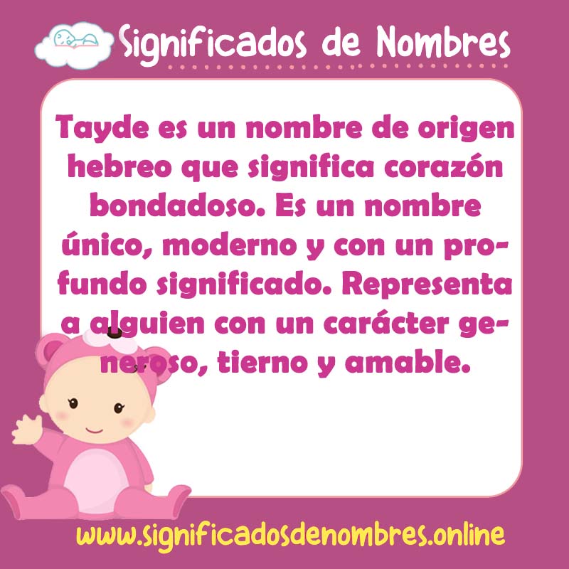 Significado y origen del nombre Tayde