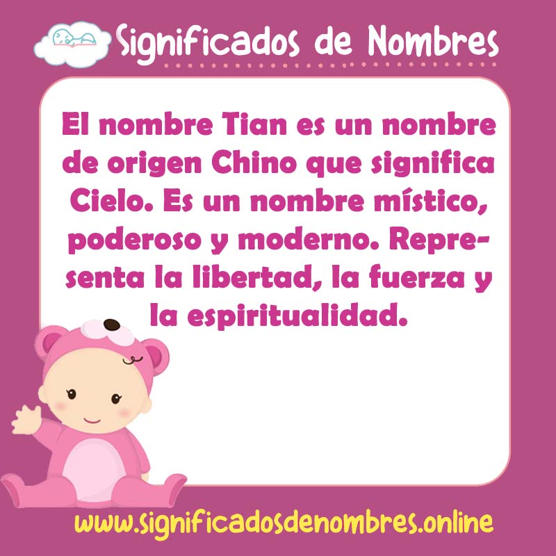 Significado y origen del nombre Tian