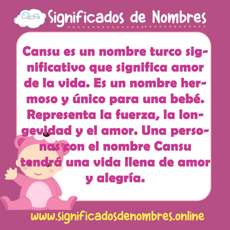 Significado y origen del nombre Turco Cansu