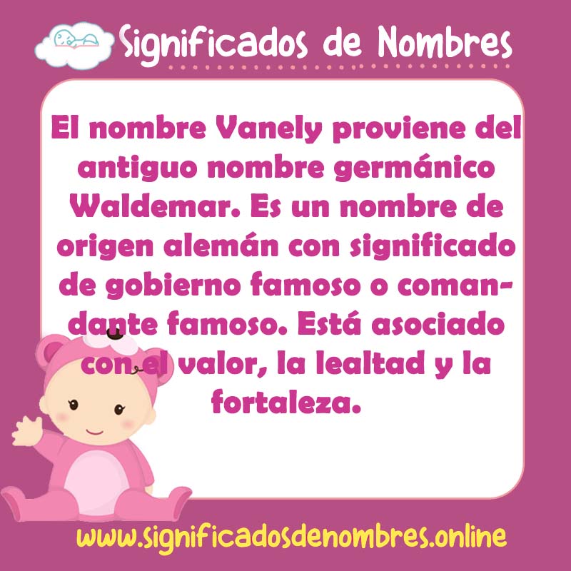 Significado y origen del nombre Vanely