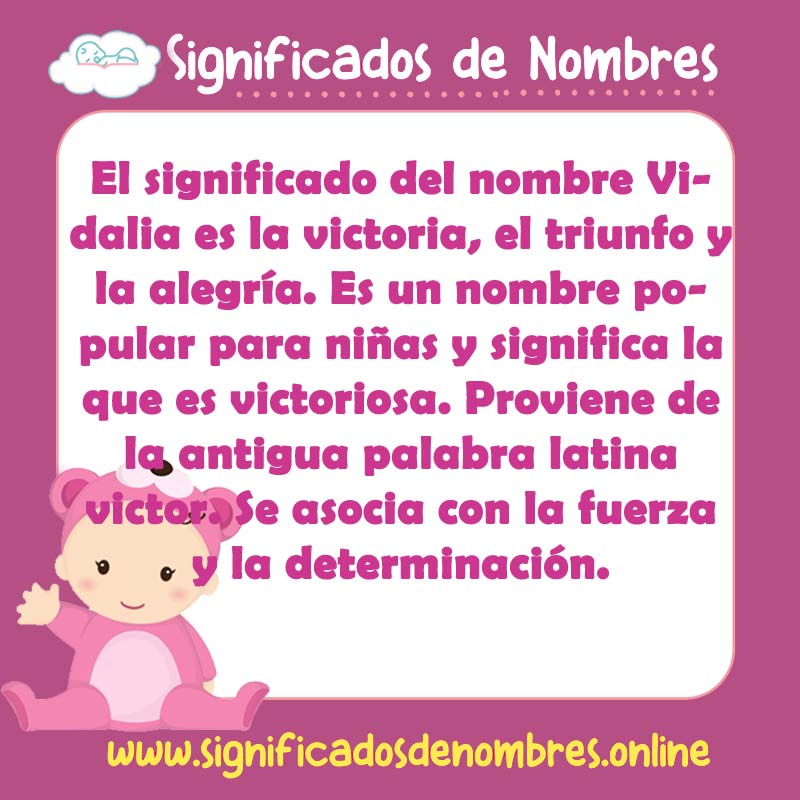 Significado y origen del nombre Vidalia