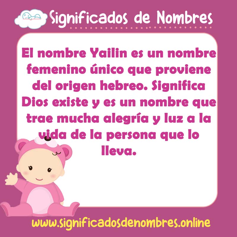 Significado y origen del nombre Yailin
