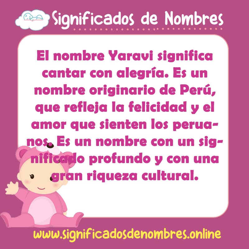 Significado y origen del nombre Yaravi