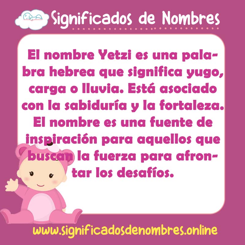 Significado y origen del nombre Yetzi