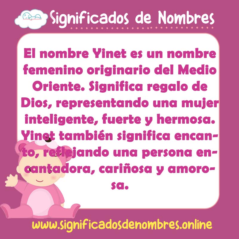 Significado y origen del nombre Yinet