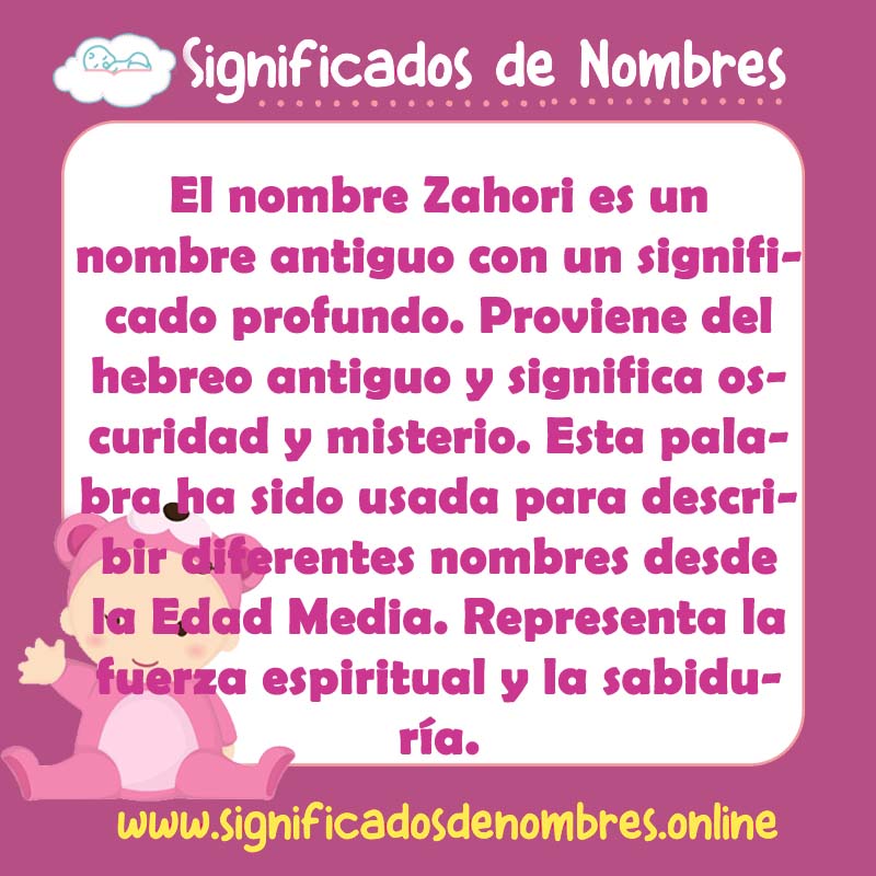 Significado y origen del nombre Zahori
