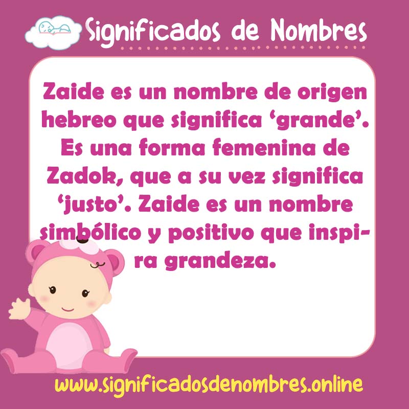 Significado y origen del nombre Zaide