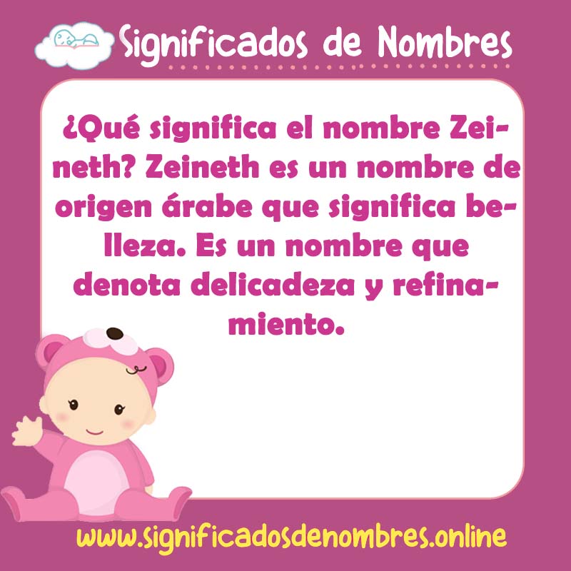Significado y origen del nombre Zeineth