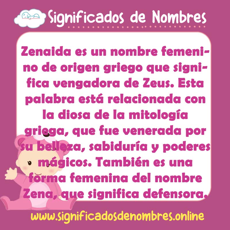 Significado y origen del nombre Zenaida
