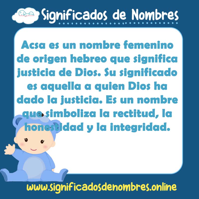 Significado y origen del nombre Acsa