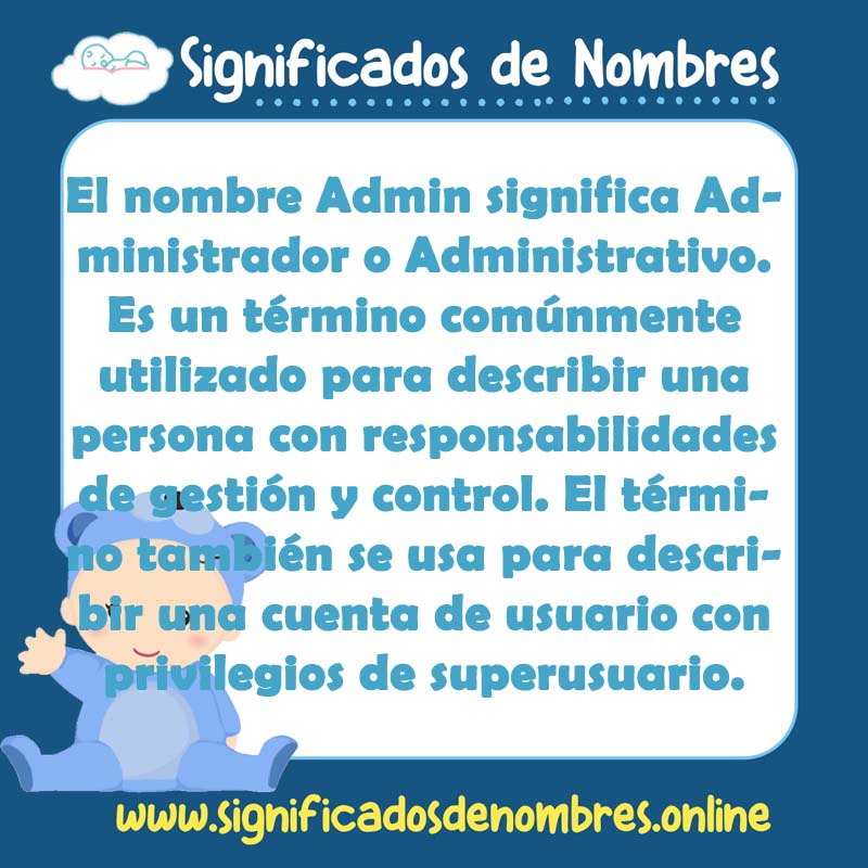 Significado y origen del nombre Admin
