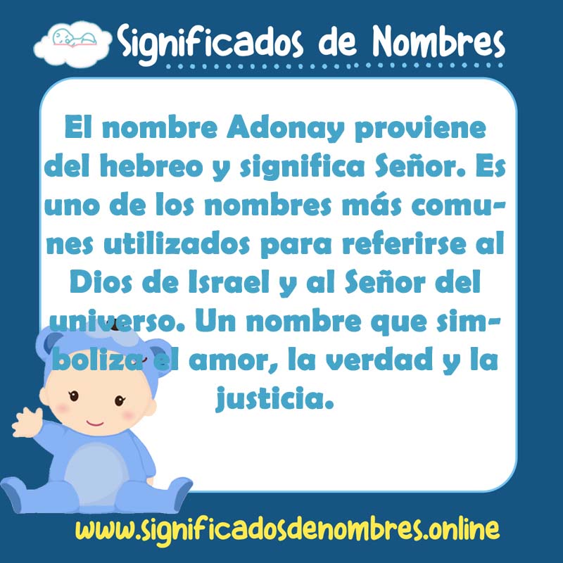 Significado y origen del nombre Adonay