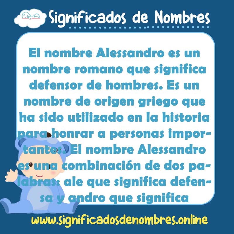Significado y origen del nombre Alessandro