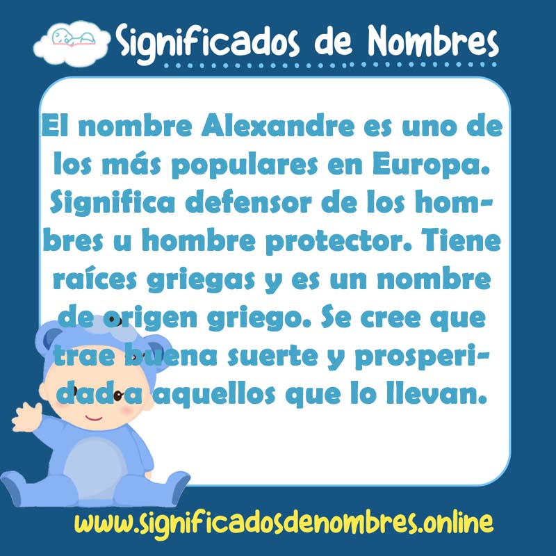 Significado y origen del nombre Alexandre