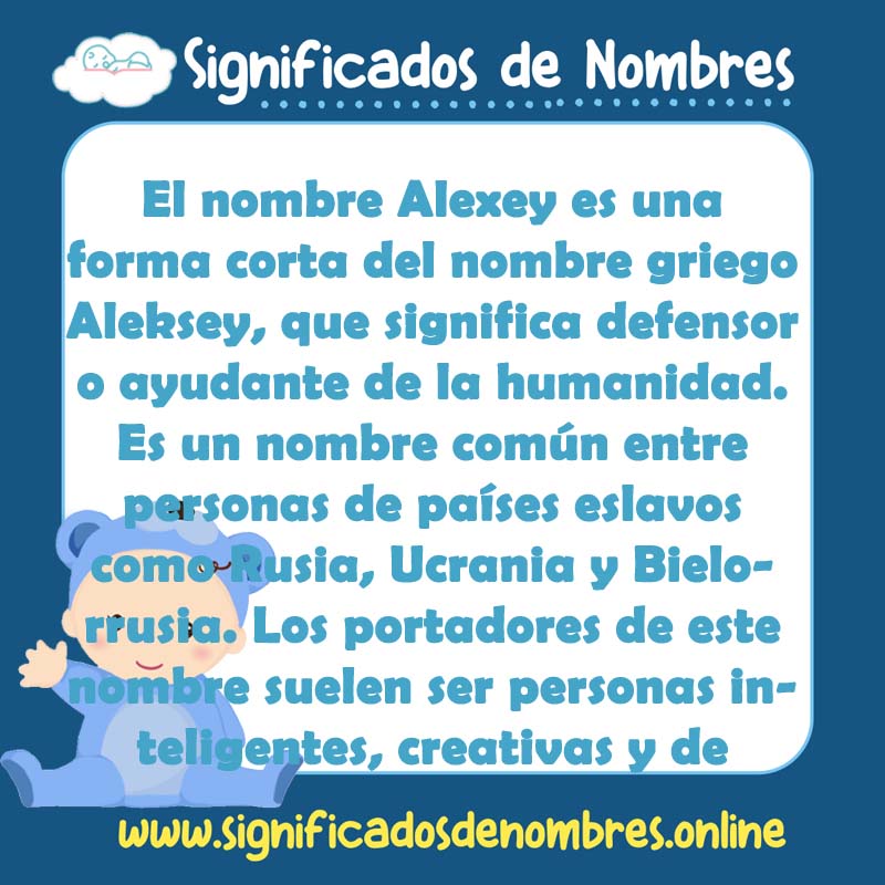 Significado y origen del nombre Alexey