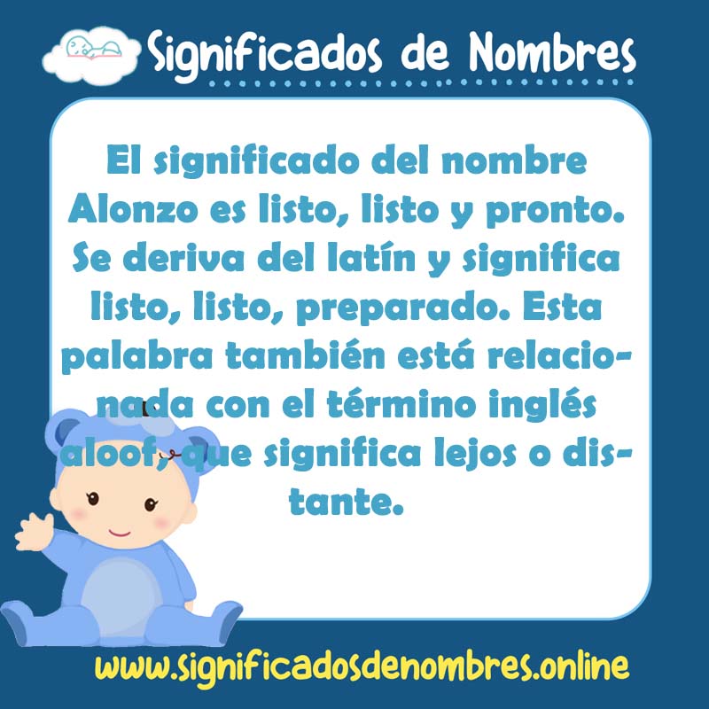 Significado y origen del nombre Alonzo