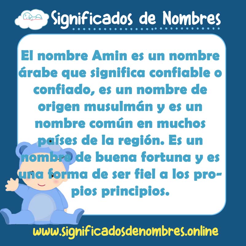 Significado y origen del nombre Amin