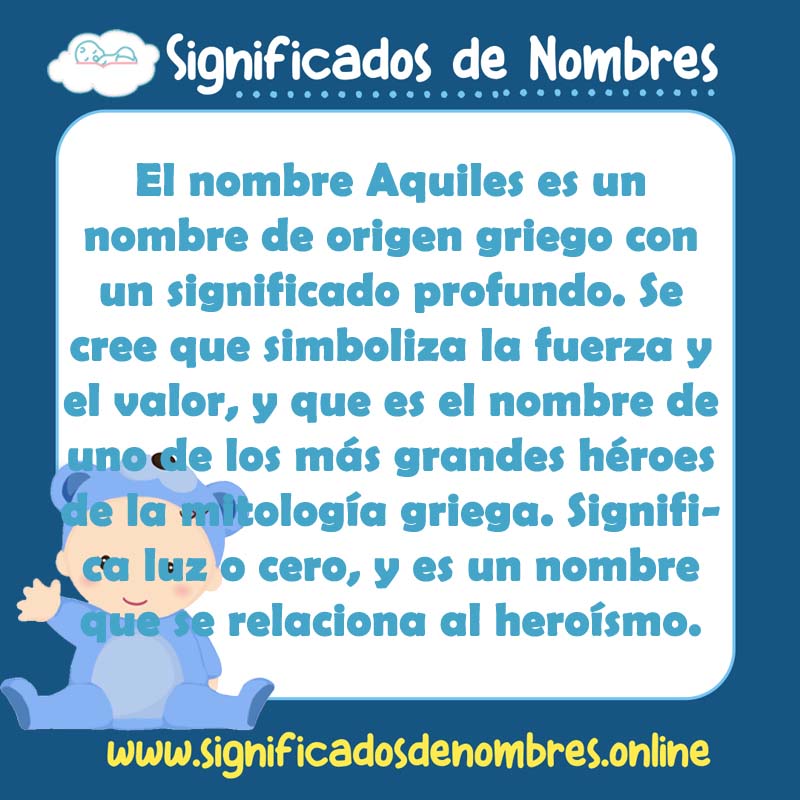Significado y origen del nombre Aquiles