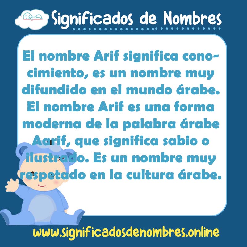 Significado y origen del nombre Arif