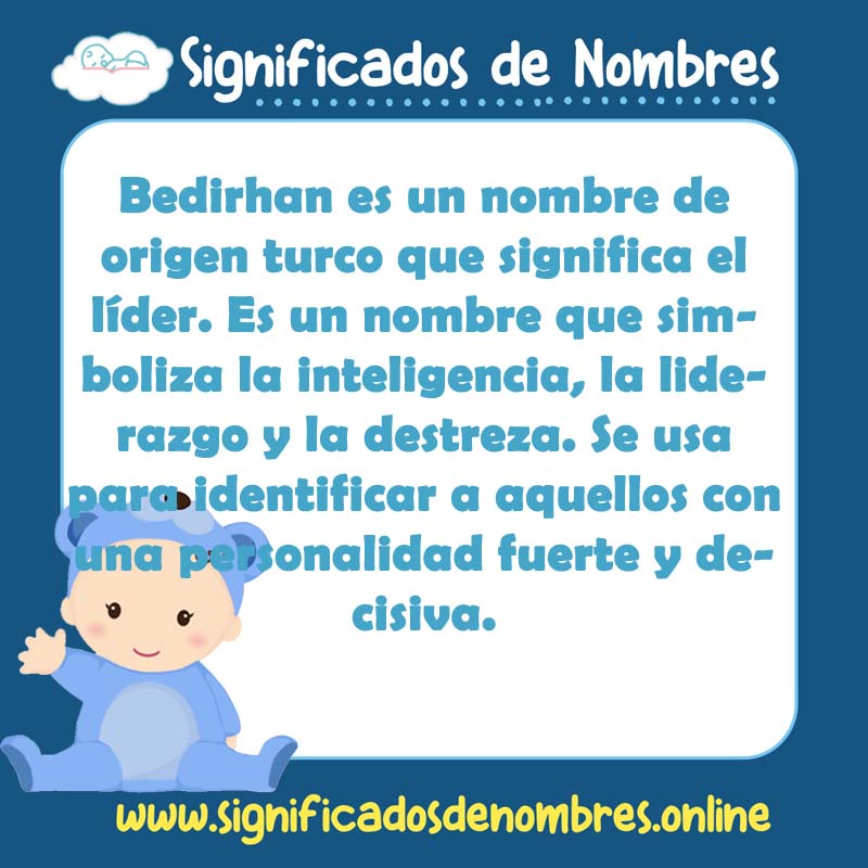 Significado y origen del nombre Bedirhan