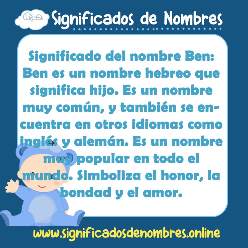 Significado y origen del nombre Ben