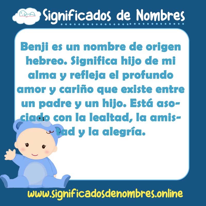 Significado y origen del nombre Benji
