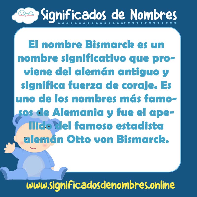 Significado y origen del nombre Bismarck