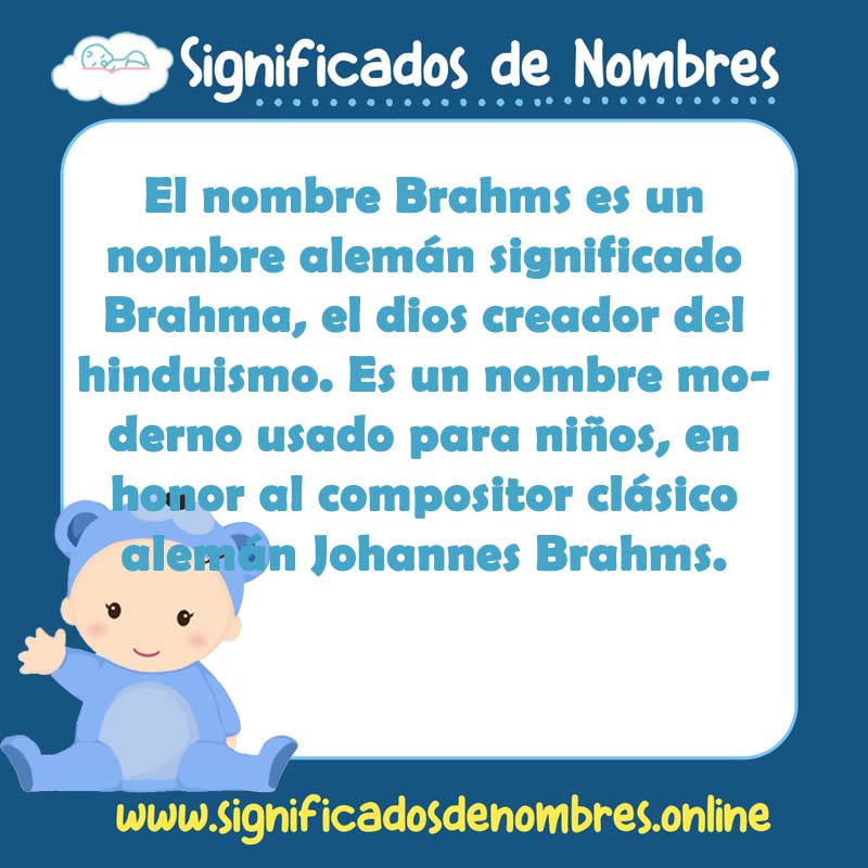 Significado y origen del nombre Brahms