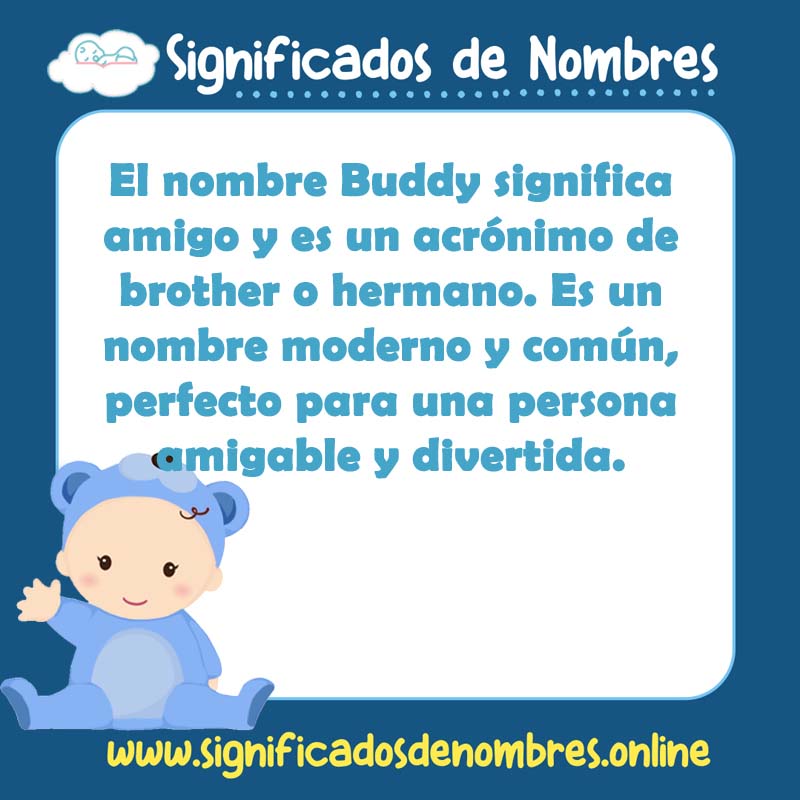 Significado y origen del nombre Buddy