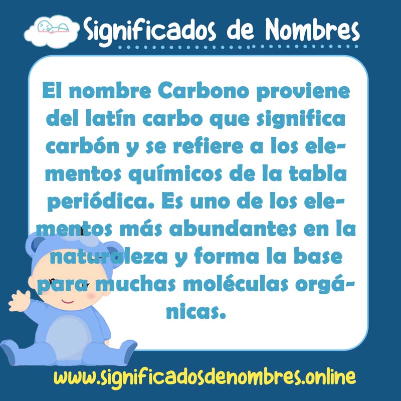 Significado y origen del nombre Carbono