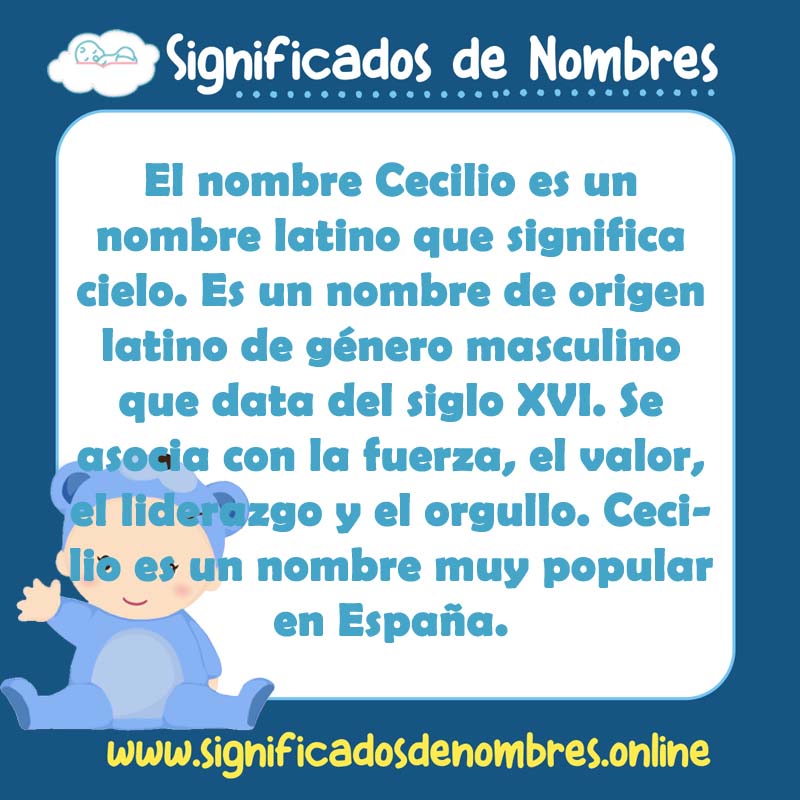 Significado y origen del nombre Cecilio