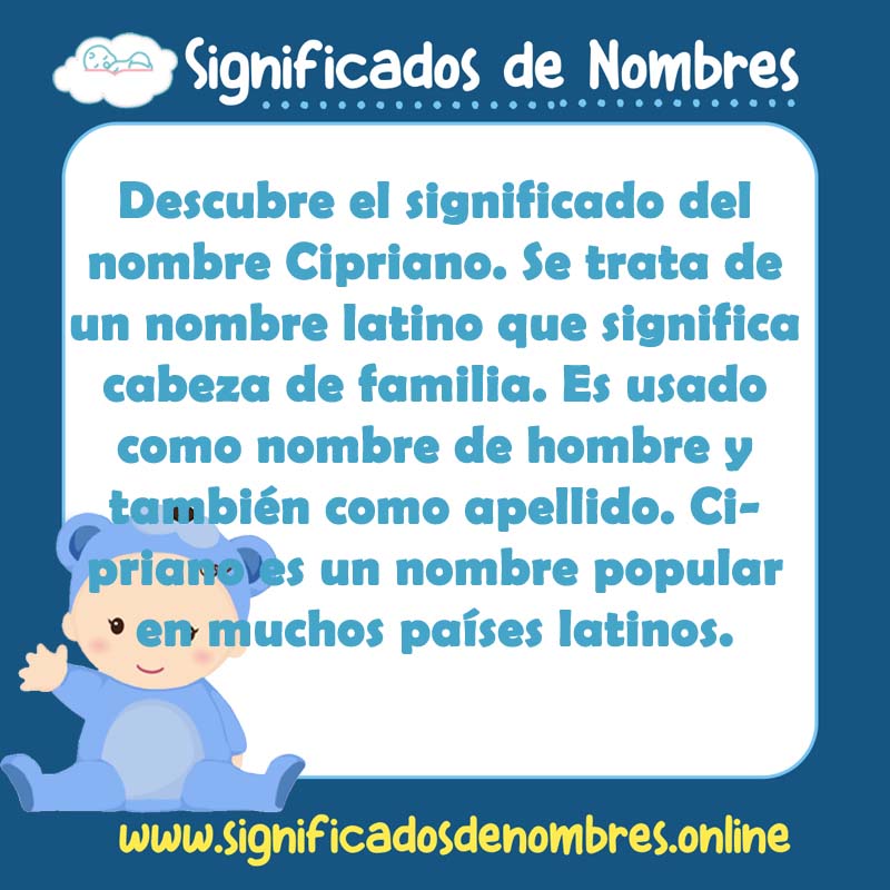 Significado y origen del nombre Cipriano