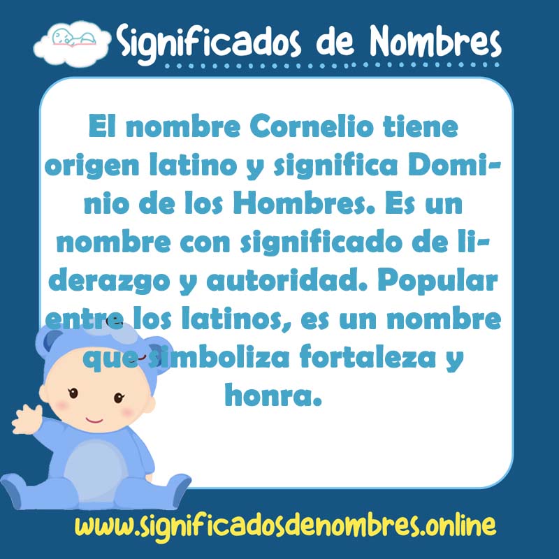Significado y origen del nombre Cornelio