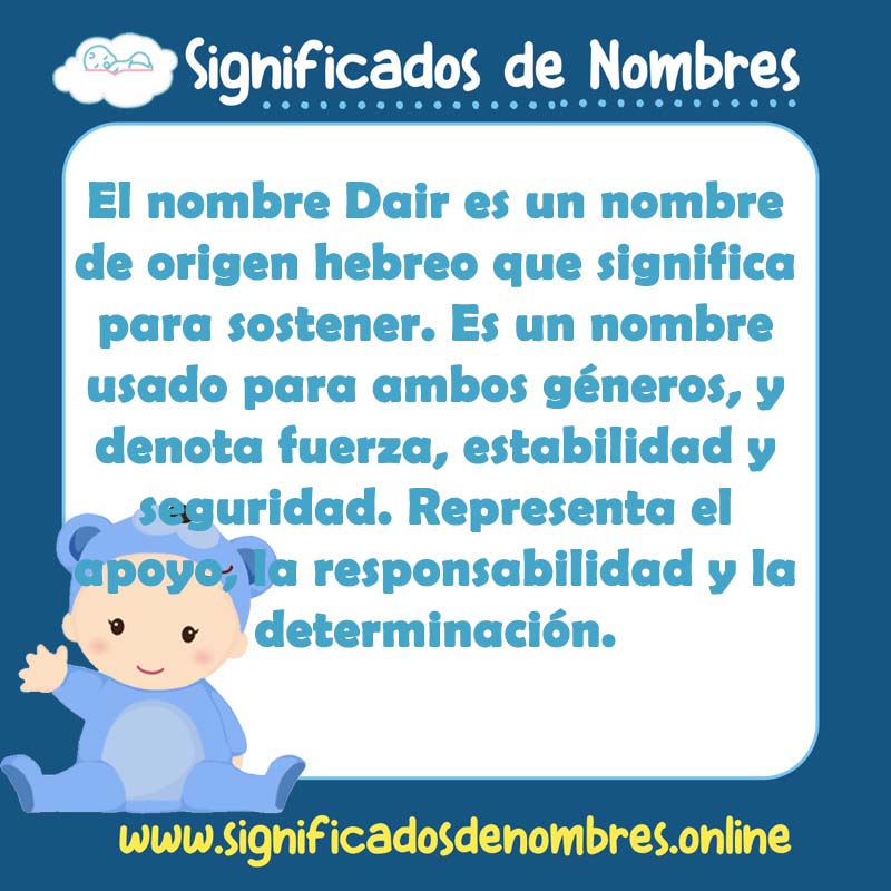 Significado y origen del nombre Dair