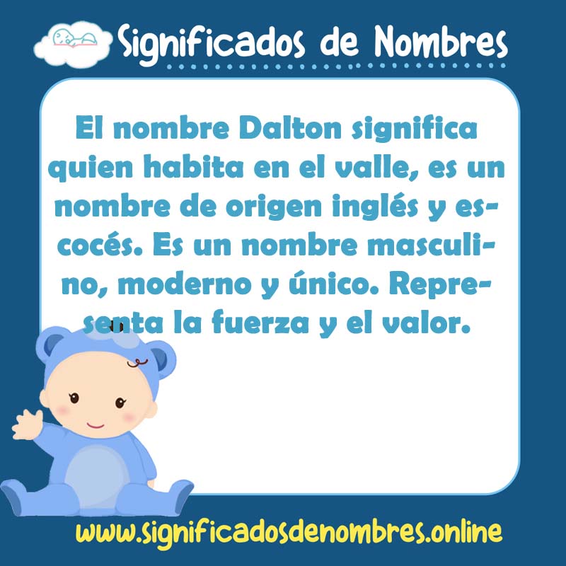 Significado y origen del nombre Dalton