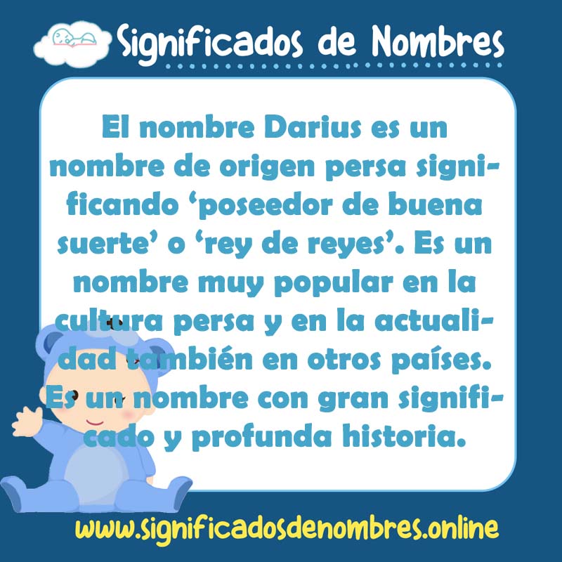 Significado y origen del nombre Darius
