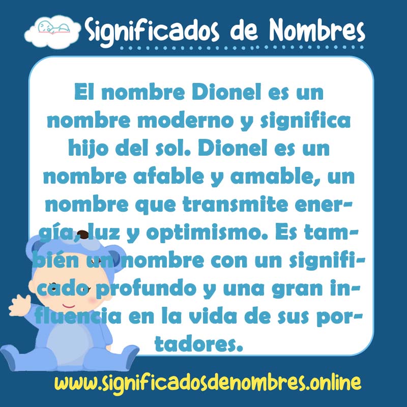 Significado y origen del nombre Dionel